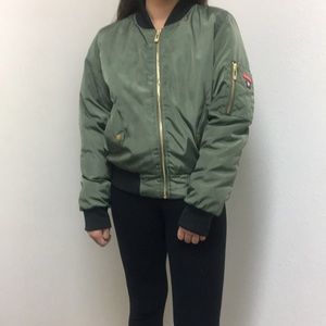 Military Green Bomber Jacket